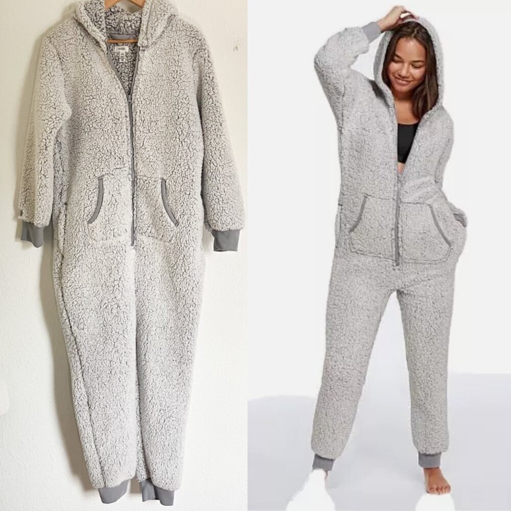 Cozy Gray Women's Hooded Jumpsuit